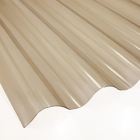 Ejoy 72 in. L x 21 in. W Corrugated Polycarbonate Plastic Curvy Clear Light Grey Roof Panels, 10PK PVCRoofSheet_CurvyClear_LightGray_10pc